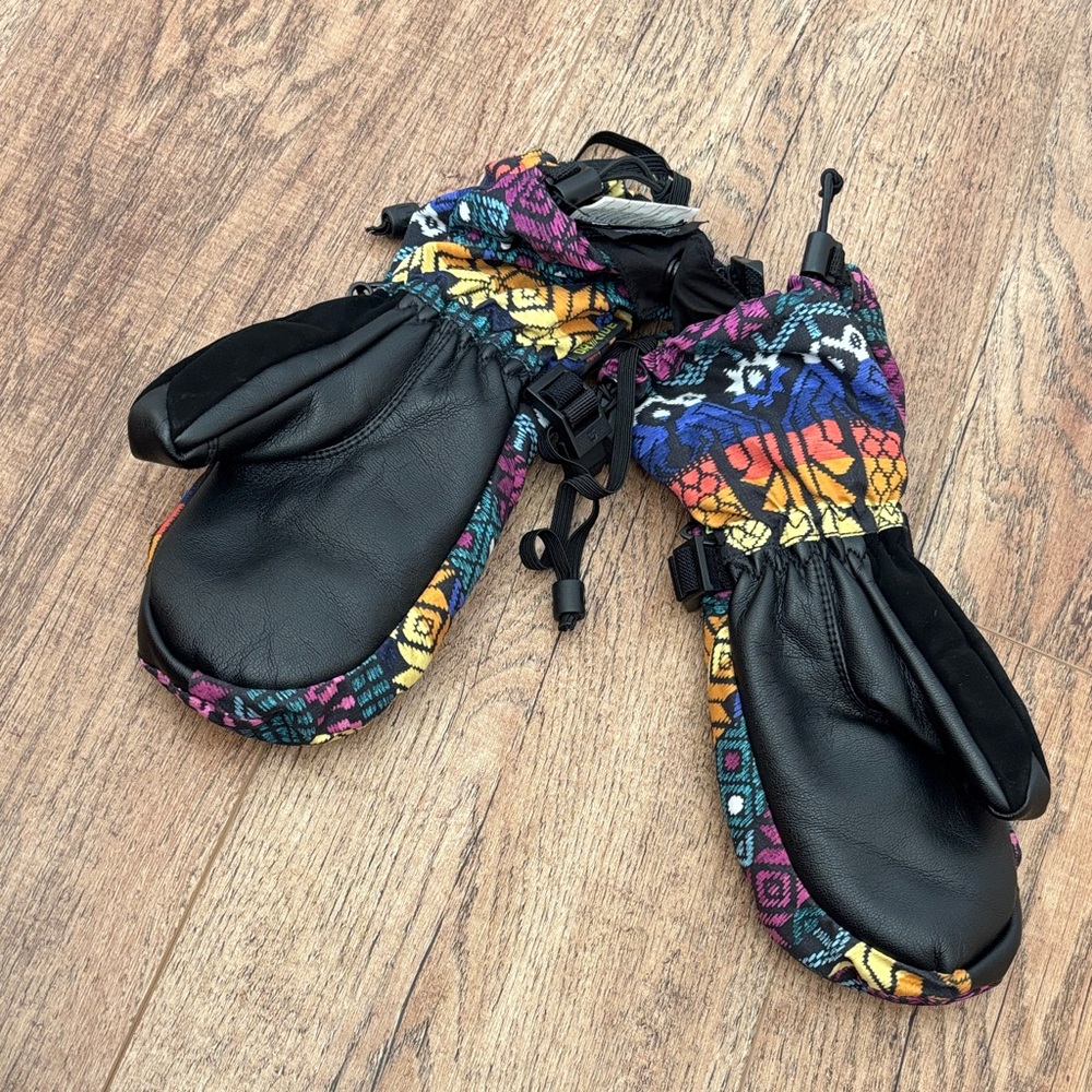 Burton Multicolor Aztec Pattern Snow Mittens - Picture 2 of 3